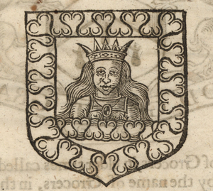 The coat of arms of the Mercers’ Company, from Stow (1633).[Full size image]