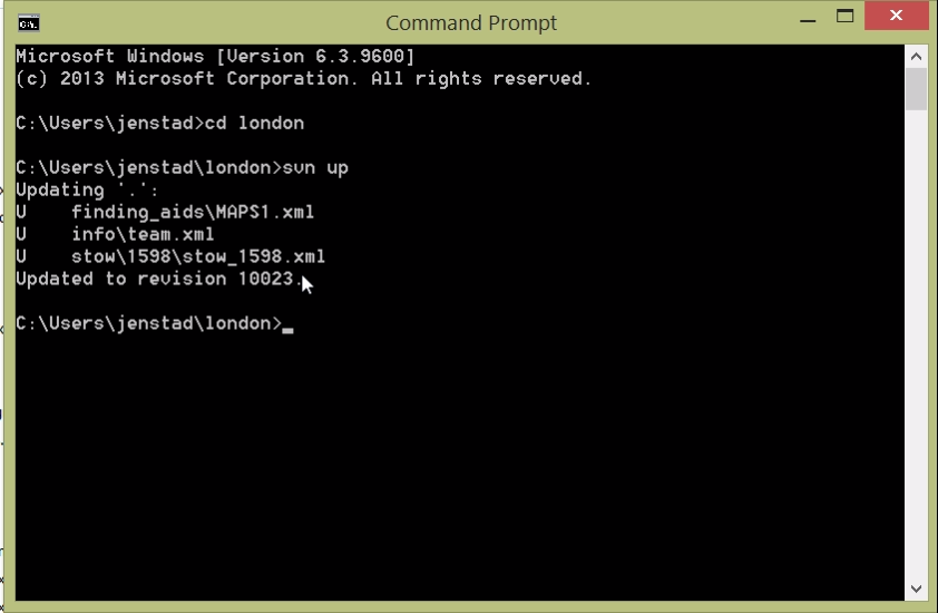 A recent SVN checkout, in the command line.