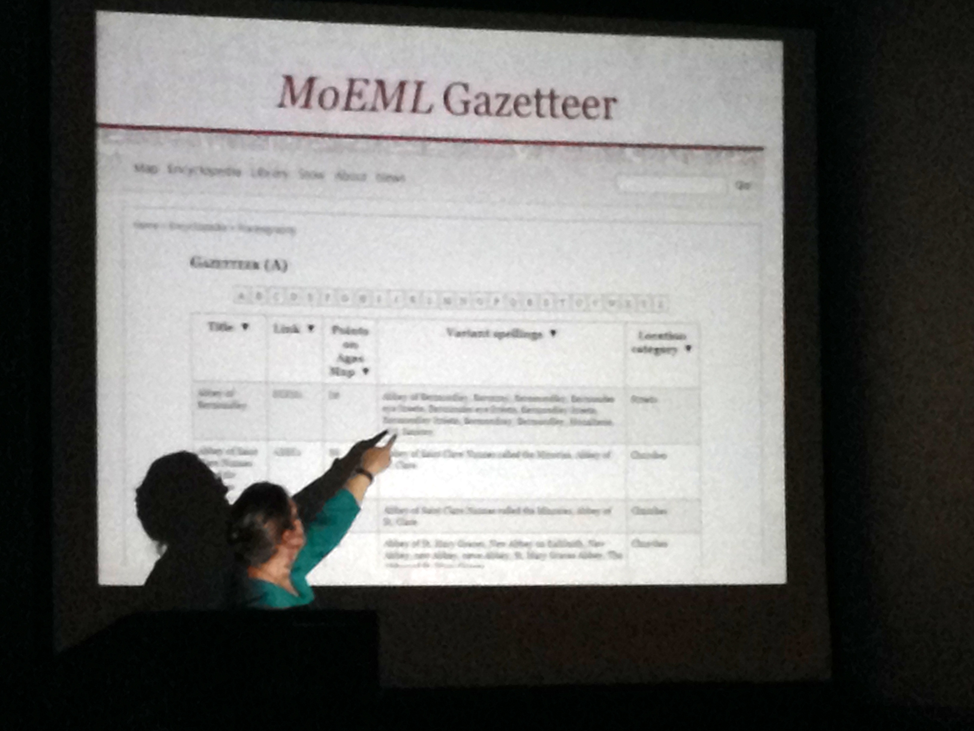 Janelle introduces the Gazetteer @ the
                        RSA