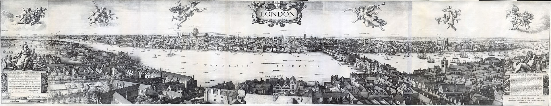 Wenceslaus Hollar’s Long View of London from Bankside. Image courtesy of Wikimedia Commons.