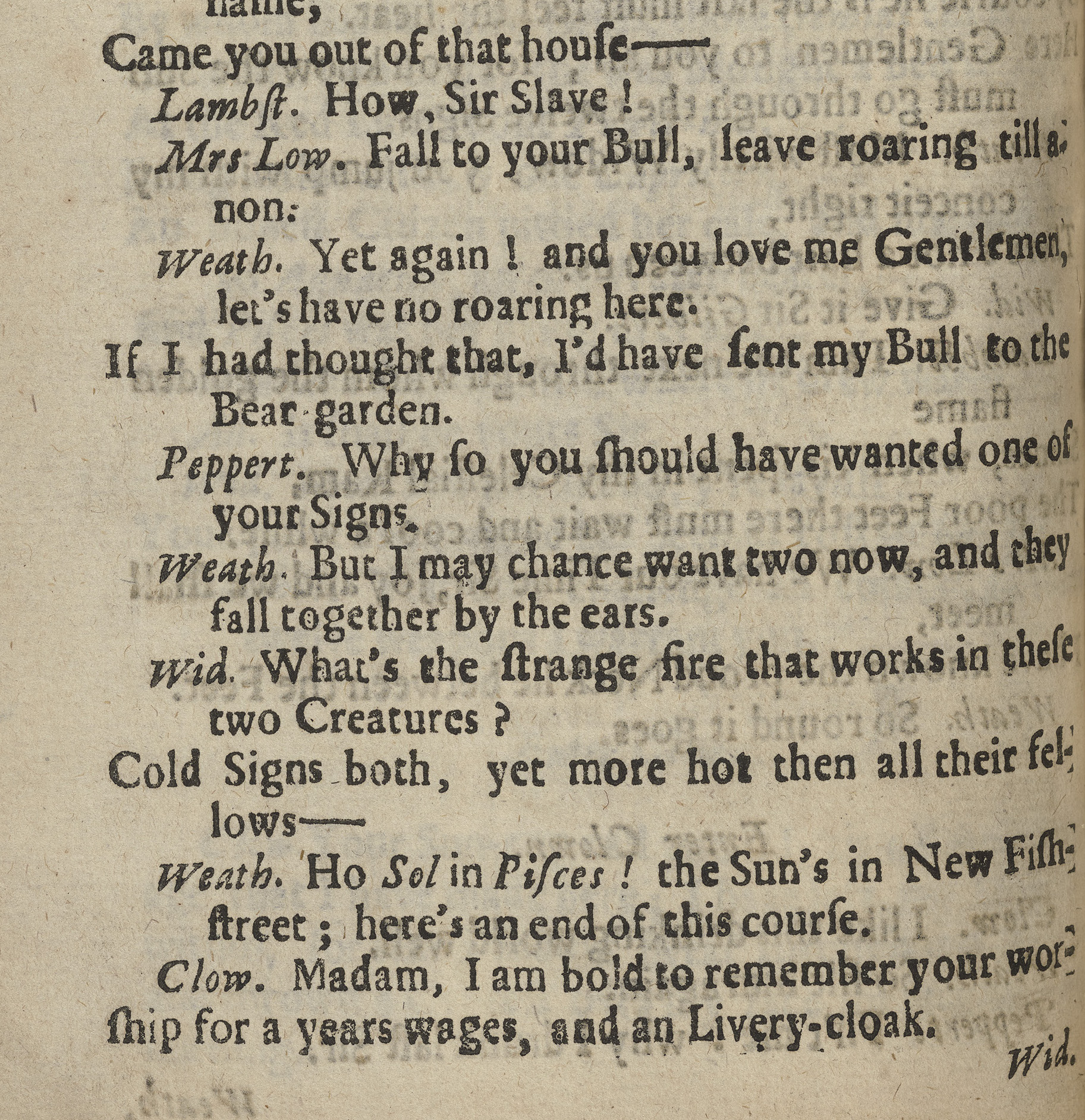 Thomas Middleton (? – 1627). No wit, help like a vvomans (London, 1657), 44. STC 165173. Used by permission of the Folger Shakespeare Library.