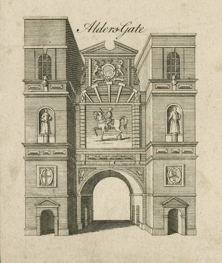 B. Cole, London Gates, 18th century. Folger ART File L847m1 no.1 (size M). Used by kind permission of the Folger Shakespeare Library.