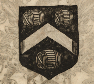 The coat of arms of the Vintners’
                    Company, from Stow (1633).
                    [Full size
                    image]
