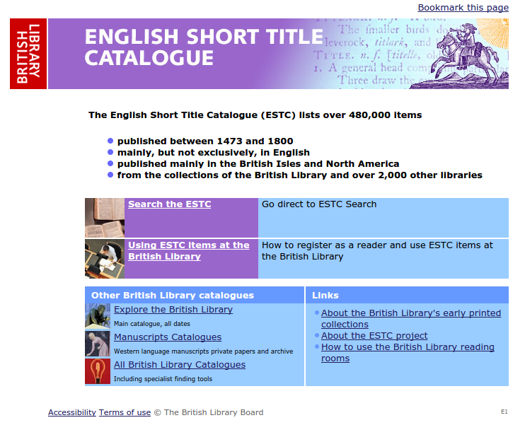 English Short Title
                            Catalgoue Home Page. Image courtesy of English Short Title
                        Catalogue.