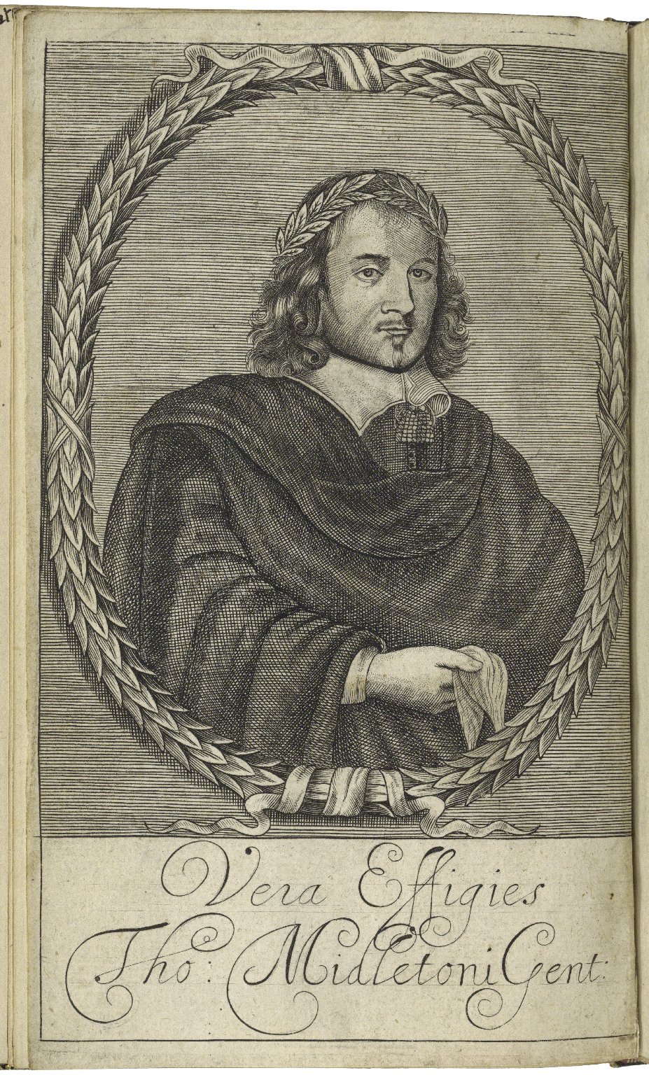 Portrait of Thomas Middleton from the frontispiece to No wit, help like a vvoman, 1657. Image courtesy of LUNA at the Folger Shakespeare Library