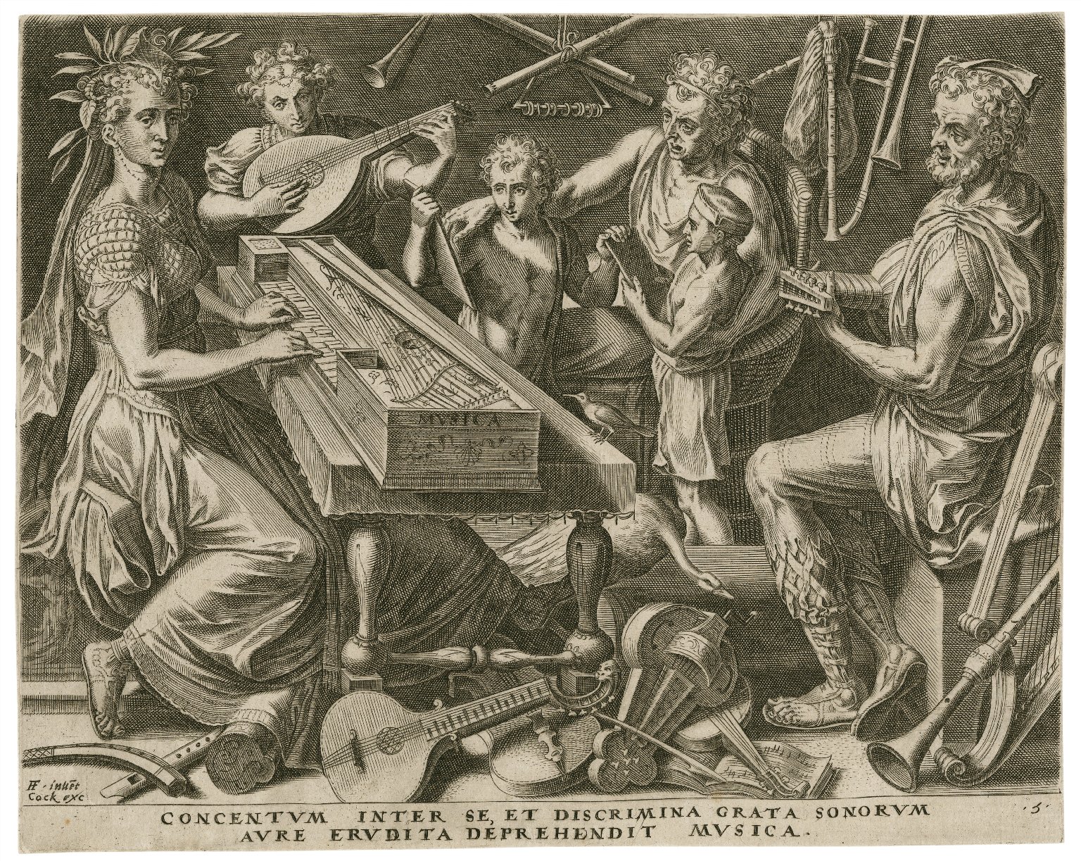 Concentum inter se, et discrimina grata sonorum aure erudita deprehendit musica, [1565]. Image courtesy of LUNA at the Folger Shakespeare Library.