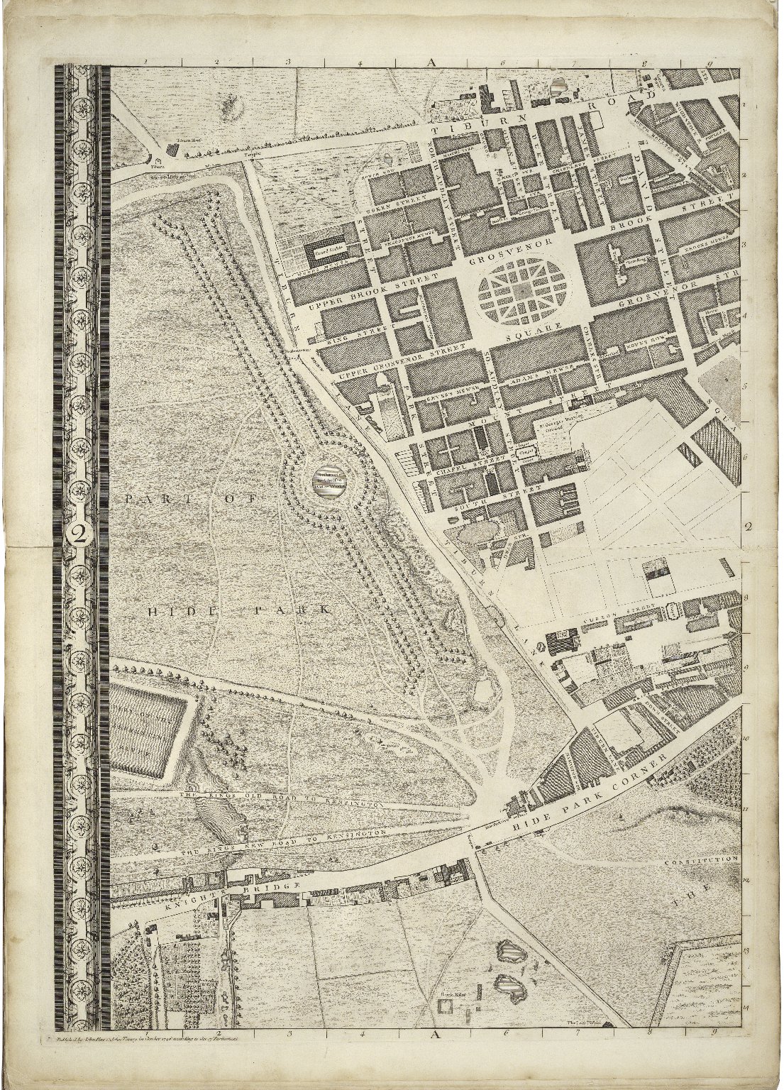 Plate A2 of the 1746 Rocque map. Image courtesy of LUNA at the Folger Shakespeare Library.